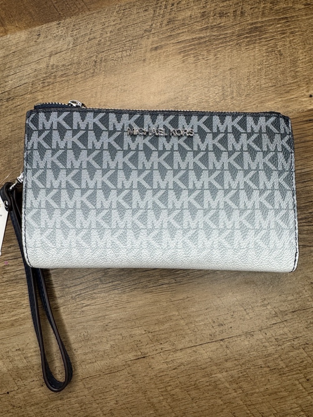 Michael Kors Large Jet Set Wristlet - Navy Blue Marine Ombre Gradient